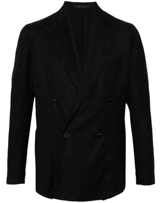 Tagliatore Peak-lapels double-breasted blazer in Black für Herren