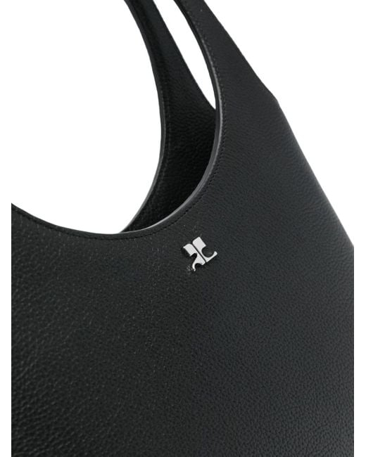 Courreges Black Holy Handtasche aus strukturiertem Leder