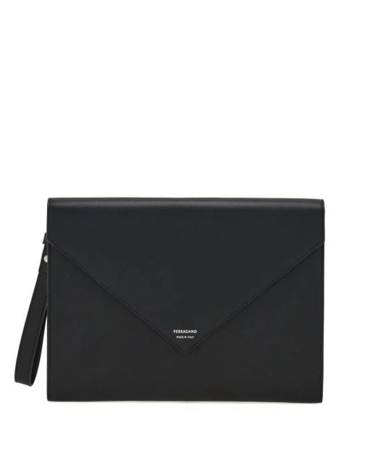 Ferragamo Dokumentenmappe Aus Leder in Black für Herren