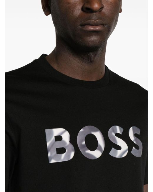 Boss Katoenen T-shirt Met Logoprint in het Black voor heren