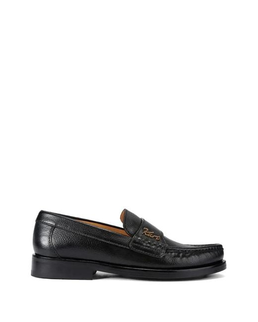 Kurt Geiger Black Limehouse Pebble Grain Loafers for men