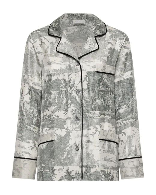 Pierre Louis Mascia Gray Landscape-Print Shirt