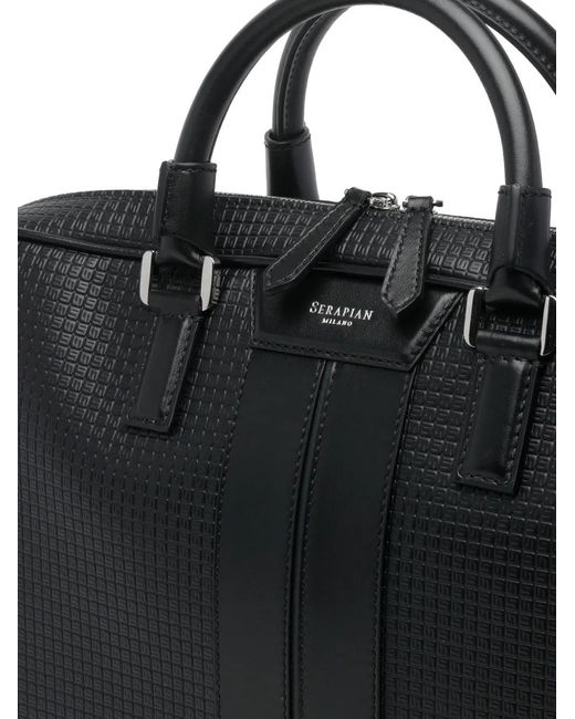 Serapian Black Stepan Slim Briefcase