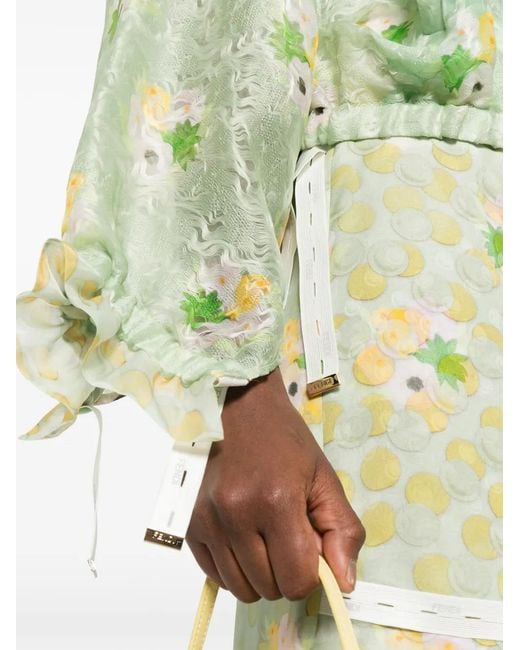 Fendi Green Organza Bomber Jacket