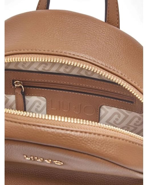 Liu Jo Brown Tassel-Detail Zipped Backpack