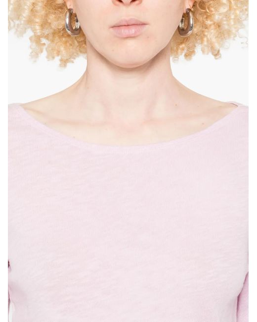 Top de manga larga con cuello barco Marc O' Polo de color Pink