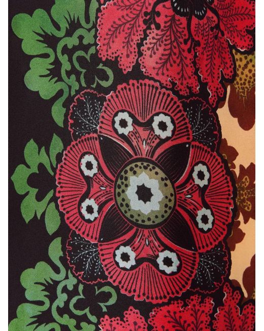 LaDoubleJ Red Floral-Print Midi Day Dress