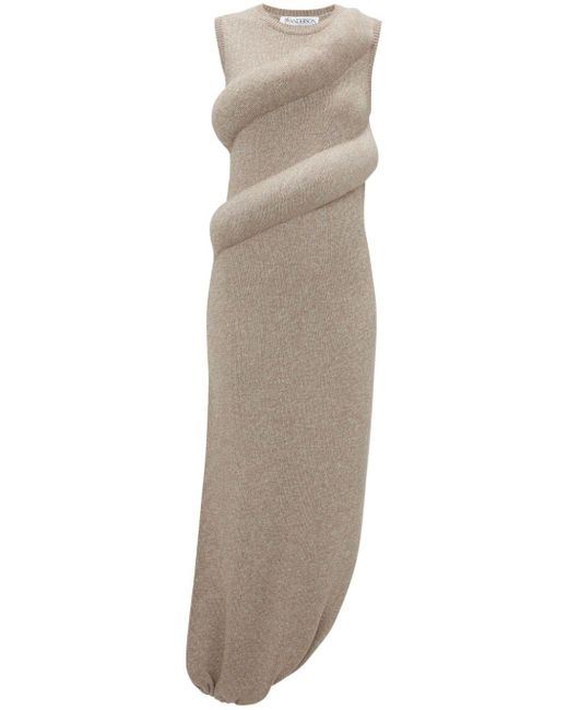 J.W. Anderson Natural Padded Knitted Maxi Dress