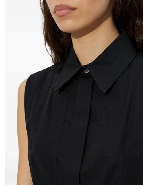 Sportmax Black Certosa Pleated-Detail Shirt