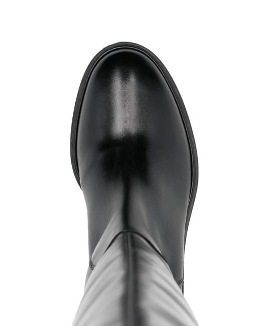 Aeyde Black Henry Leather Knee Boots