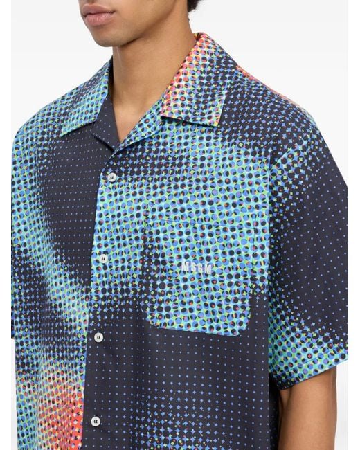 MSGM Blue Chemise À Poche Poitrine for men