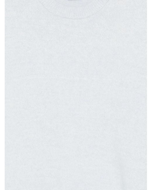 Boss White Crew-Neck Wool Sweater for men