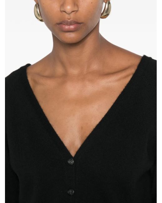 Lisa Yang Black Jiani V-Neck Button-Down Cardigan