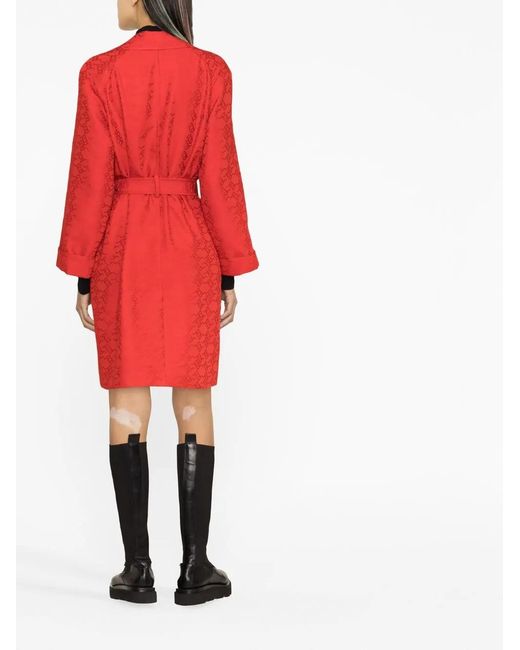 Pinko Red Double-Breasted Coat