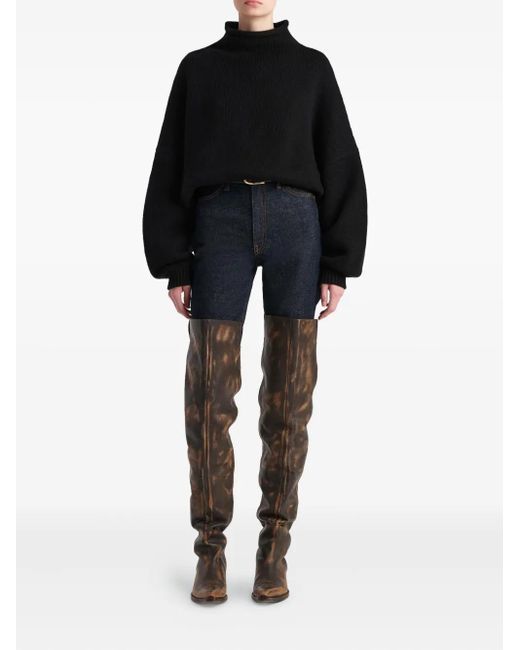 Khaite Black Cashmere Turtle-Neck Jumper