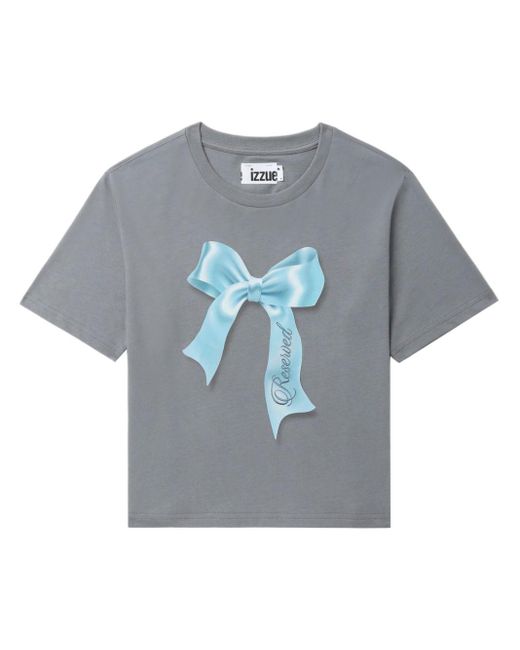 Izzue Blue Bow-print Cotton T-shirt