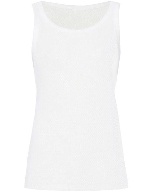 Proenza Schouler White Kiki Perforated Cotton Tank Top
