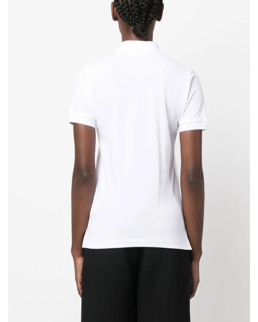 COMME DES GARÇONS PLAY White Appliqué-Detail Short-Sleeve Polo Shirt
