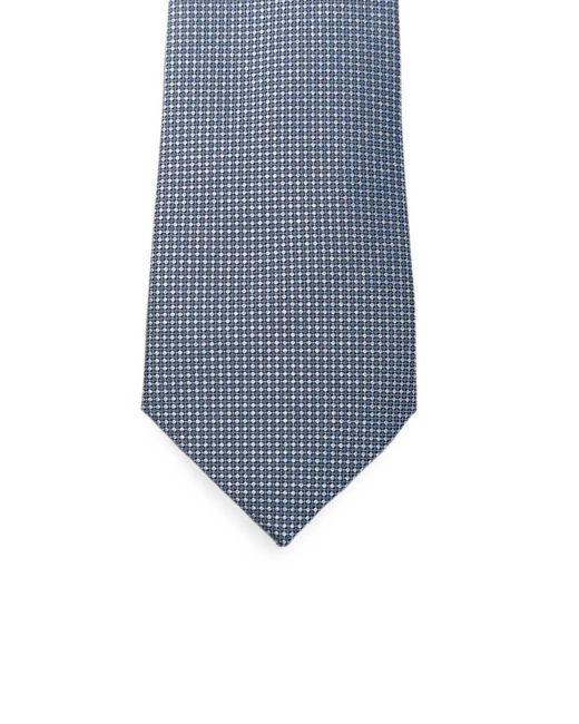 Canali Blue Micro-Pattern Silk Tie for men