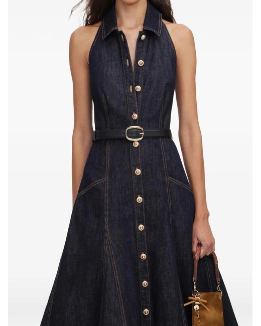 Self-Portrait Blue Denim Midi Dress