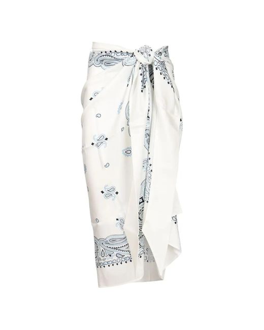 Ferragamo White Arabesque-Print Pareo