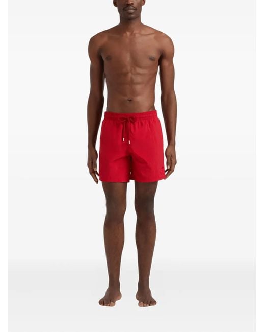 Vilebrequin Red Drawstring Elasticated Swim Shorts for men