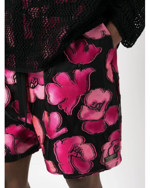 4SDESIGNS Red Short Ample À Fleurs for men
