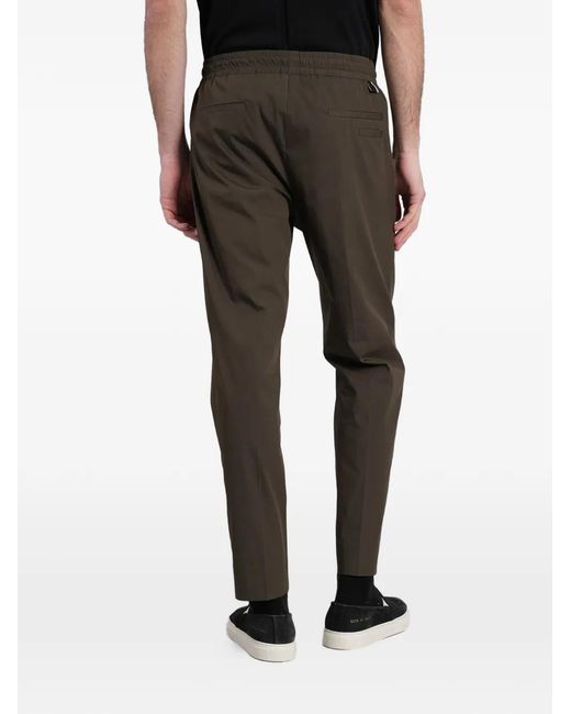 Low Brand Black Tokyo Drawstring-Waist Pleated Trousers for men