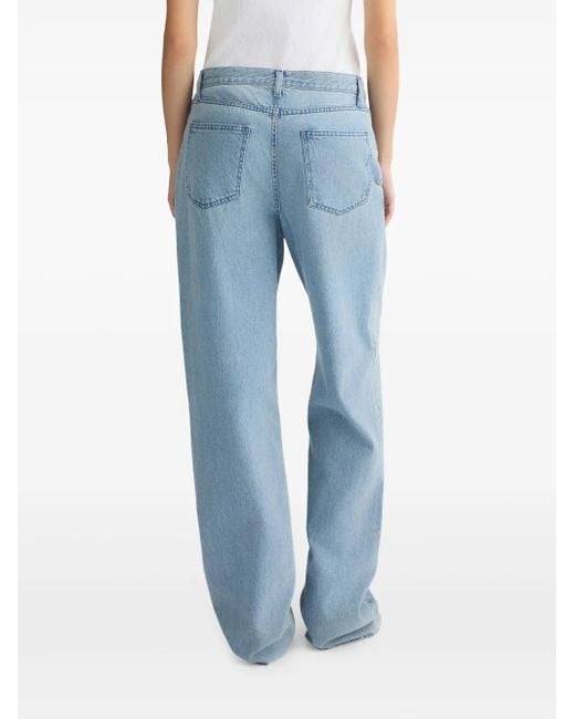 Liu Jo Blue Bejewelled-Charm Straight-Leg Jeans