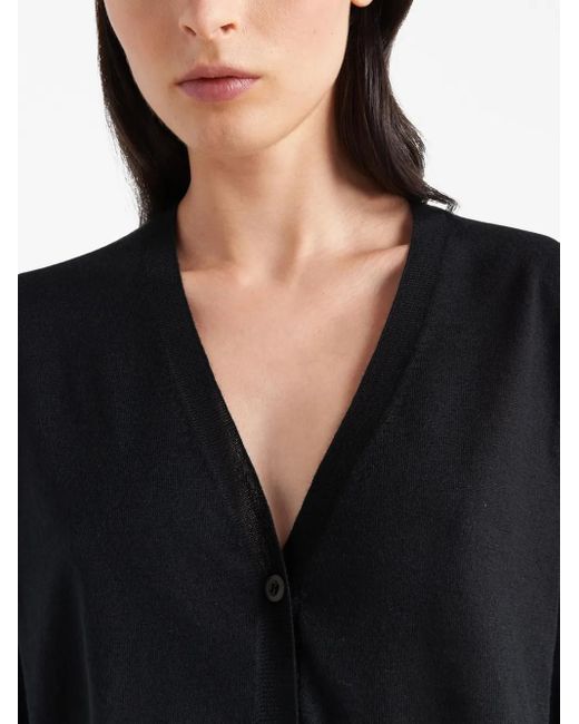 Cárdigan De Lana Y Cachemir Prada de color Black