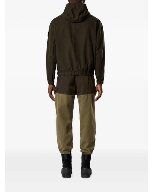 Stone Island Green Compass Patch Hooded Jacket for men