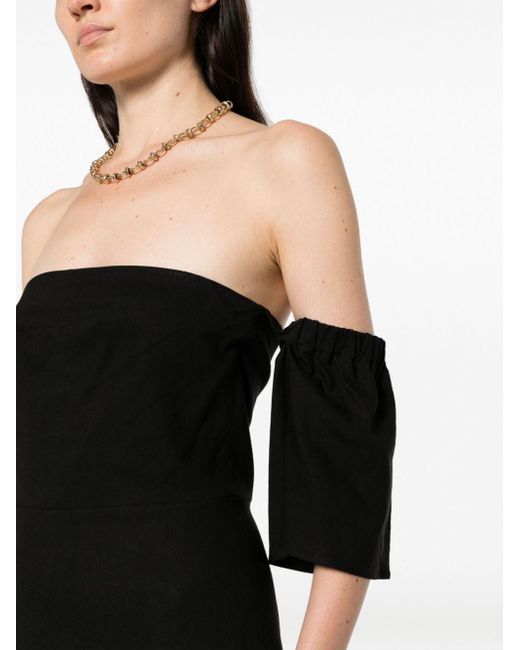 Isabel Marant Black Stony Off-shoulder Midi Dress