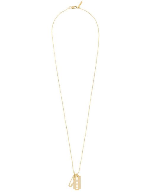 McQ Metallic Razor Blade And Safety Pin Necklace