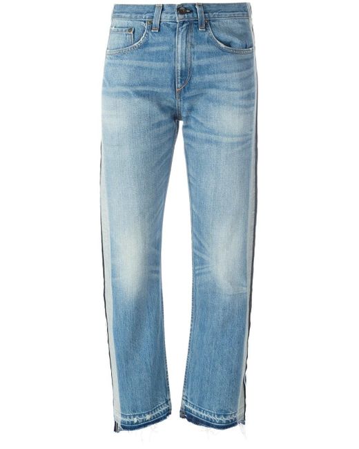 rag bone striped trim cropped in blue lyst rag bone striped trim cropped in blue lyst