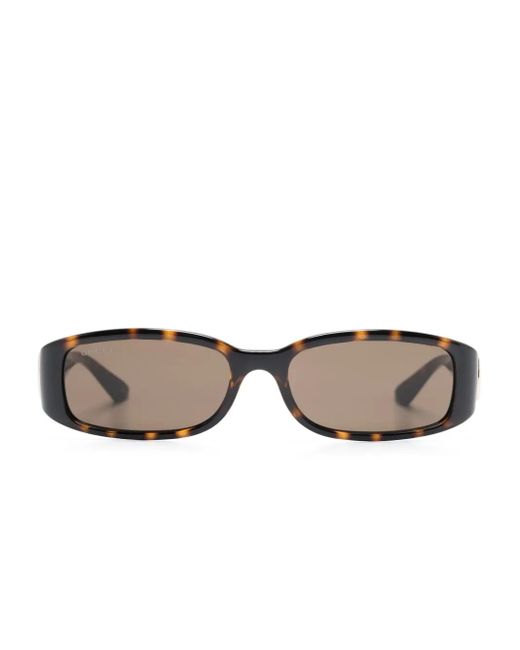 Gucci Gray Rectangle-Frame Sunglasses