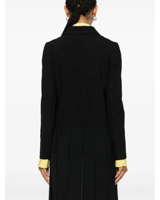 Marni Black Contrast-Stitching Jacket