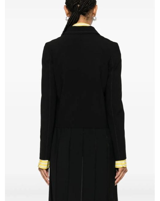 Marni Black Contrast-Stitching Jacket
