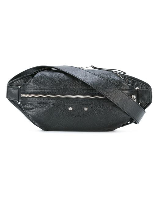 Balenciaga Leather - Double Zips Bum Bag - Men - Lamb Skin - One Size in  Black for Men | Lyst