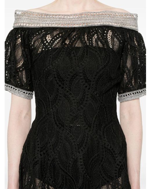 Ermanno Scervino Black Guipure-lace Mini Dress
