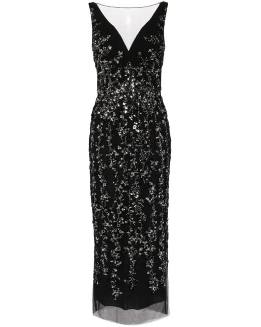 Saiid Kobeisy スパンコールトリム イブニングドレス Black