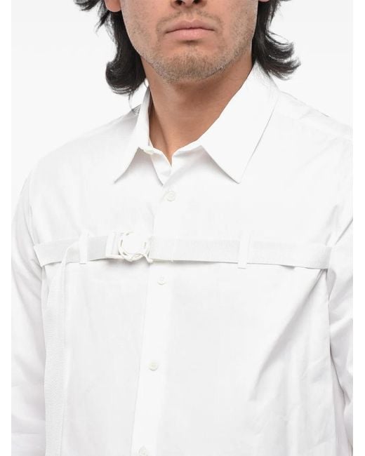 Off-White c/o Virgil Abloh White Buckle-Detail Poplin Shirt for men