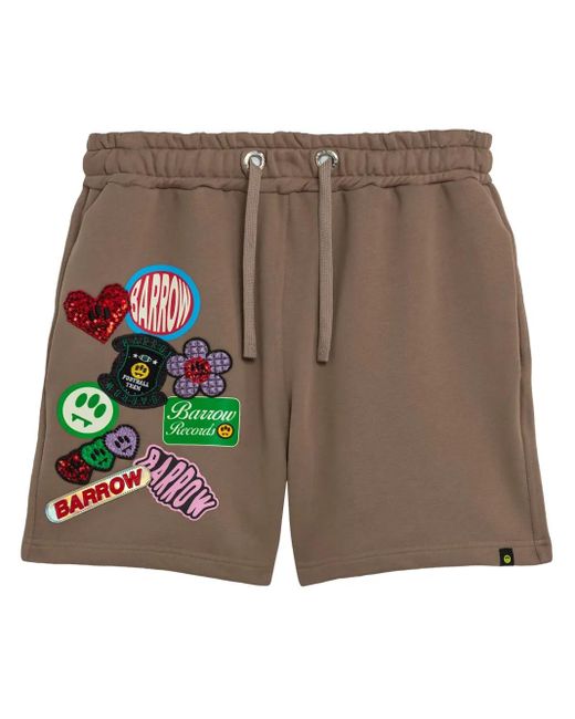 Shorts Con Applicazione di Barrow in Green