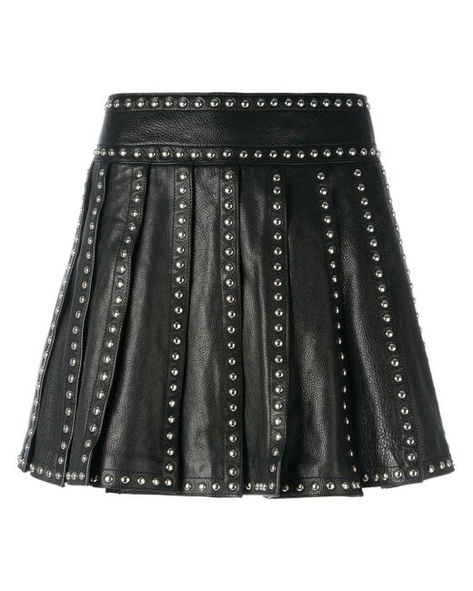 Dsquared² Studded Pleated Skirt in Black | Lyst