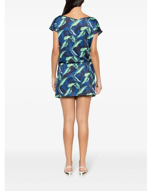 Abito Corto Shiva Con Stampa di Lygia & Nanny in Blue