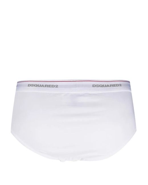 DSquared² White Three-Pack Logo Briefs for men