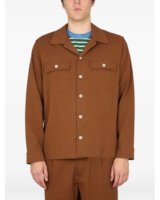 Howlin' By Morrison Brown Pocket Buttoned Shirt for men