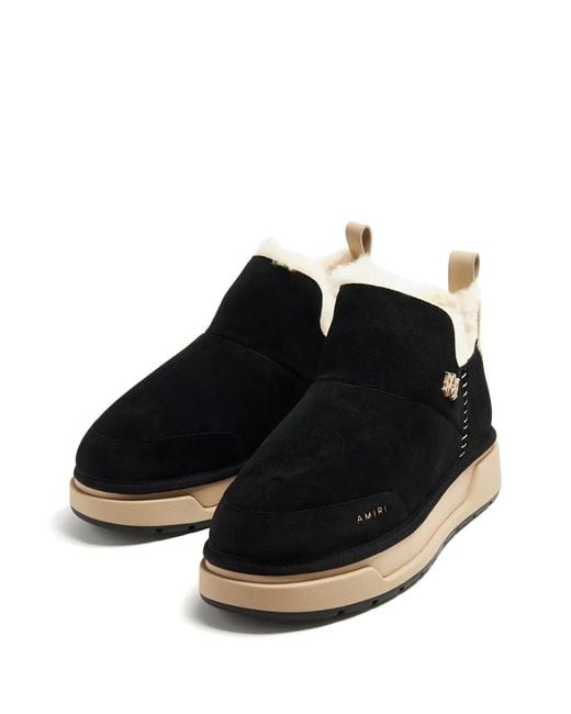 Amiri Black Malibu Suede Boots - Men's - Sheep Skin/shearling/rubber/suede for men