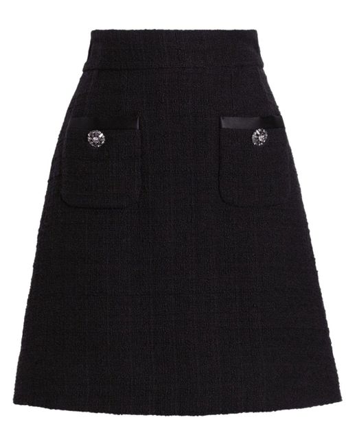 Dolce & Gabbana Black Textured Knit Mini Skirt