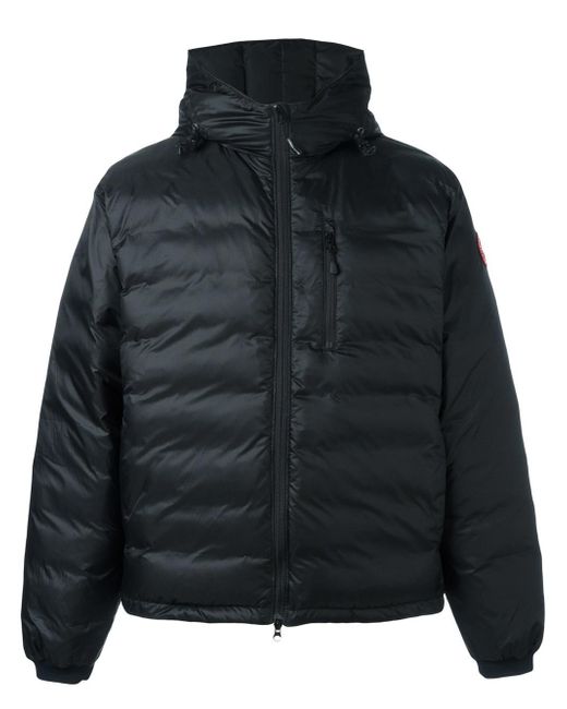 Canada goose Down Hooded Jacket in Black for Men | Lyst
