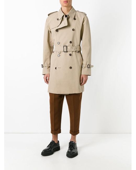 Aquascutum Double Breasted Trench Coat in Natural for Men | Lyst